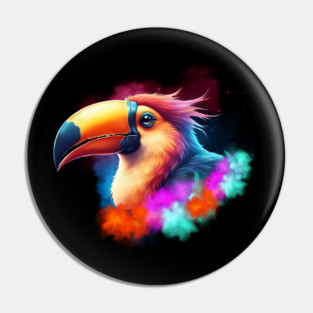 Crested Toucan Bird Colorful Hair Pin