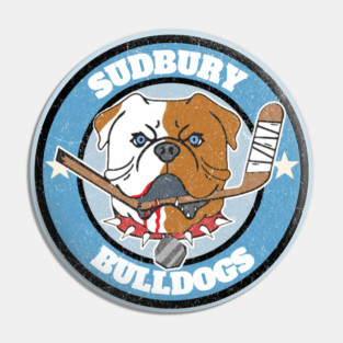SUDBURY - blue BULLDOGS  hockey vintage classic Pin