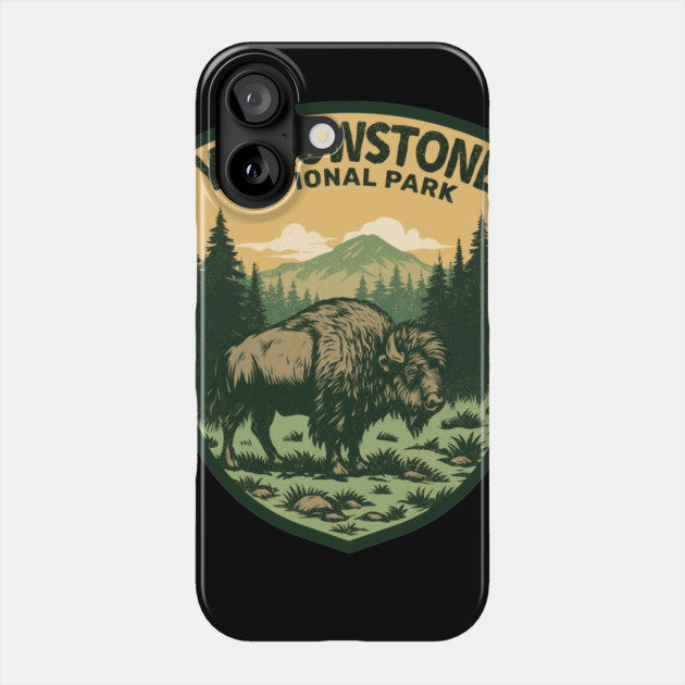 Bison Yellowstone Natioal Park - Vintage Retro Adventure Phone Case by daily vintage