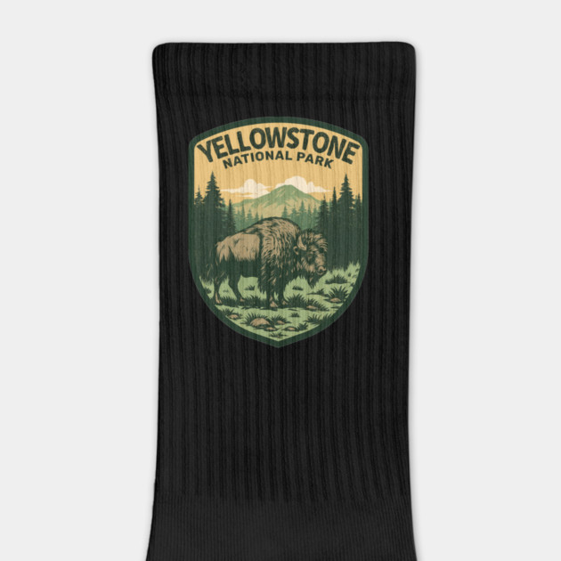 Bison Yellowstone Natioal Park - Vintage Retro Adventure by daily vintage