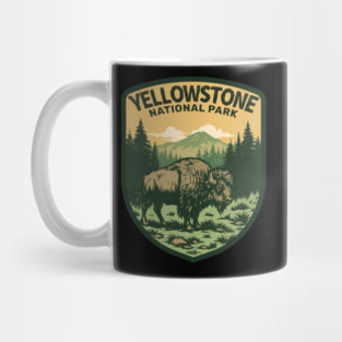 Bison Yellowstone Natioal Park - Vintage Retro Adventure Mug