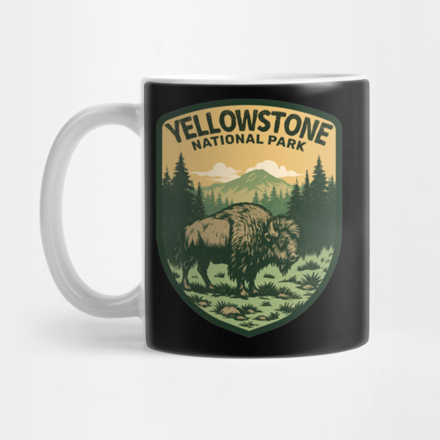 Bison Yellowstone Natioal Park - Vintage Retro Adventure by daily vintage