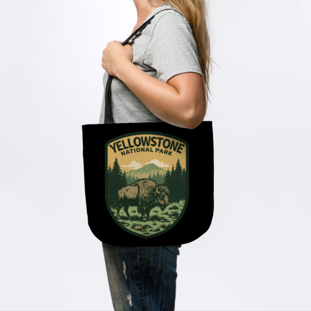 Bison Yellowstone Natioal Park - Vintage Retro Adventure by daily vintage