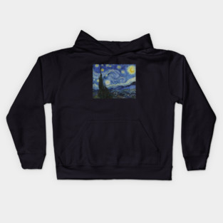 Starry Night by Van Gogh Kids Hoodie