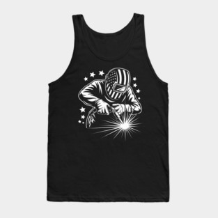 Welder American Flag USA Patriotic Welding Welder Women Men Tank Top