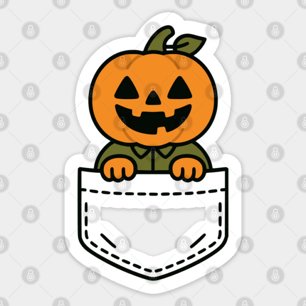 Funny Jack-O'-Lantern Pocket Pal Cute Pumpkin Halloween Sticker by Yesteeyear