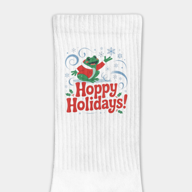 Hoppy Holidays Frog Christmas Amphibian Design by BirdsnStuff