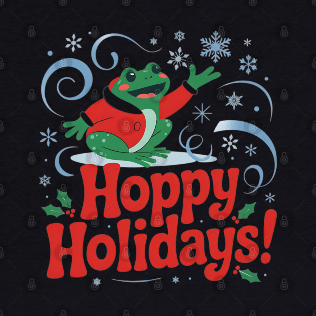 Hoppy Holidays Frog Christmas Amphibian Design by BirdsnStuff
