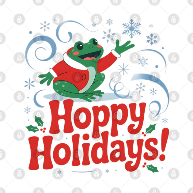 Hoppy Holidays Frog Christmas Amphibian Design by BirdsnStuff