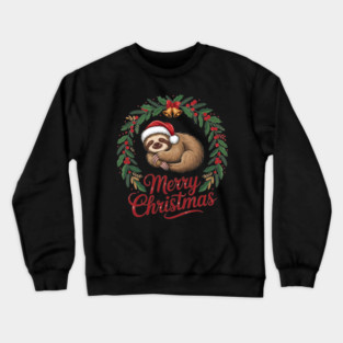 Merry Christmas Sleeping Sltoh with Christmas Bells Crewneck Sweatshirt