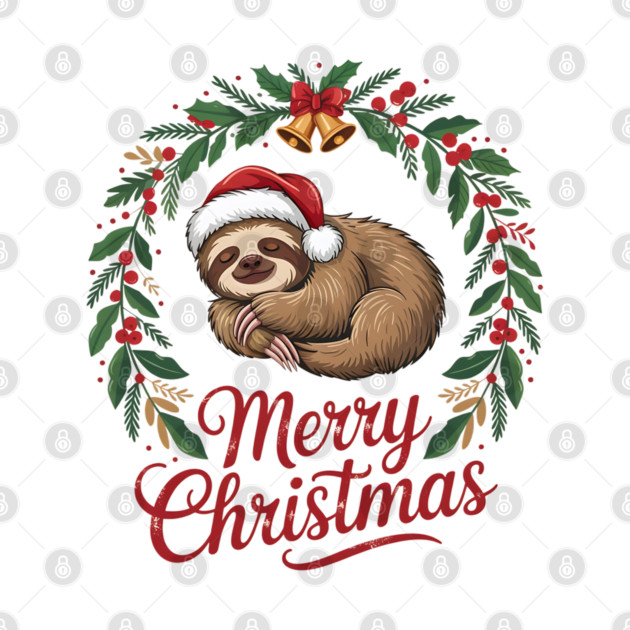 Merry Christmas Sleeping Sltoh with Christmas Bells by BirdsnStuff