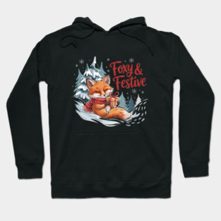 Foxy and Festive Christmas Fox Holiday Design Hoodie