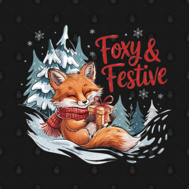 Foxy and Festive Christmas Fox Holiday Design by BirdsnStuff