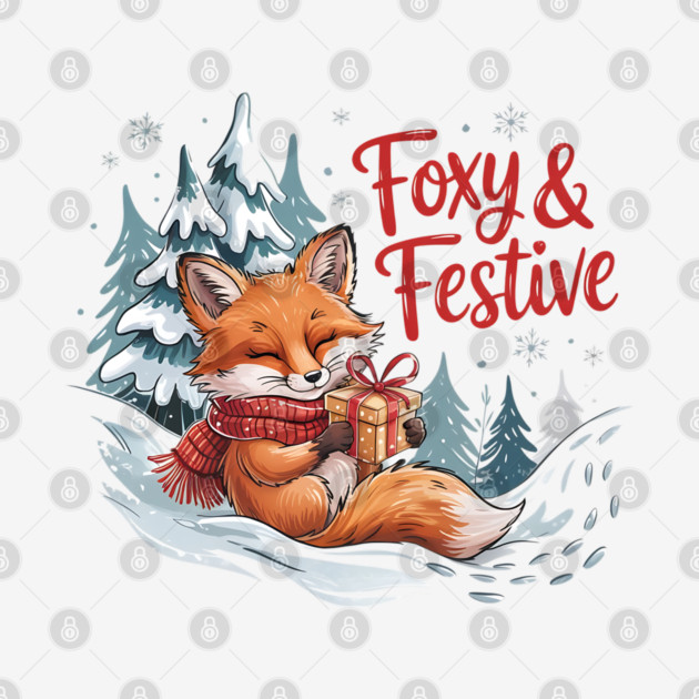Foxy and Festive Christmas Fox Holiday Design by BirdsnStuff