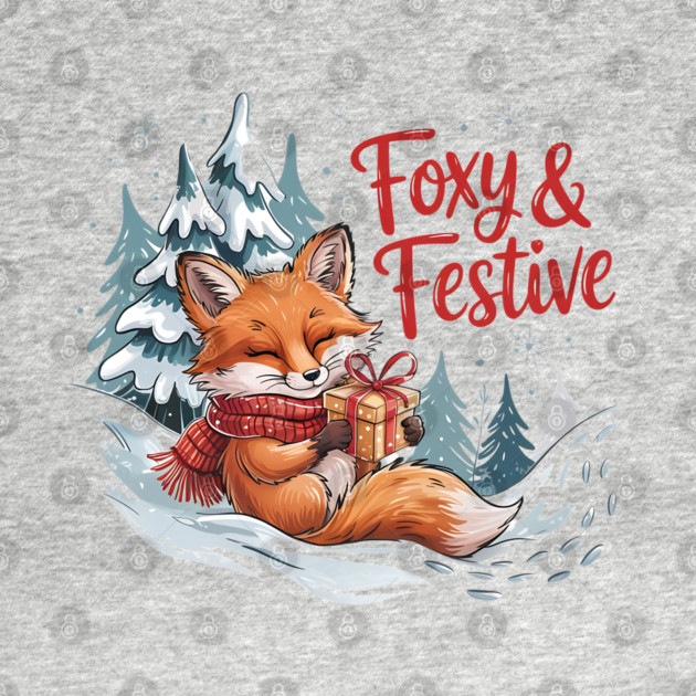 Foxy and Festive Christmas Fox Holiday Design by BirdsnStuff