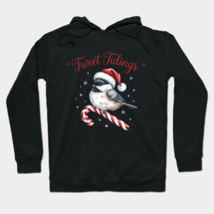 Tweet Tidings Carolina Chickadee Bird Christmas Design Hoodie
