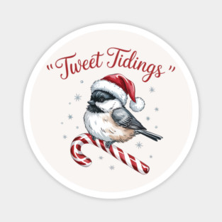 Tweet Tidings Carolina Chickadee Bird Christmas Design Magnet
