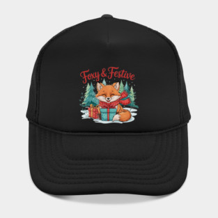 Foxy and Festive Christmas Fox Snow Wildlife Design Hat