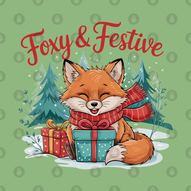 Foxy and Festive Christmas Fox Snow Wildlife Design by BirdsnStuff