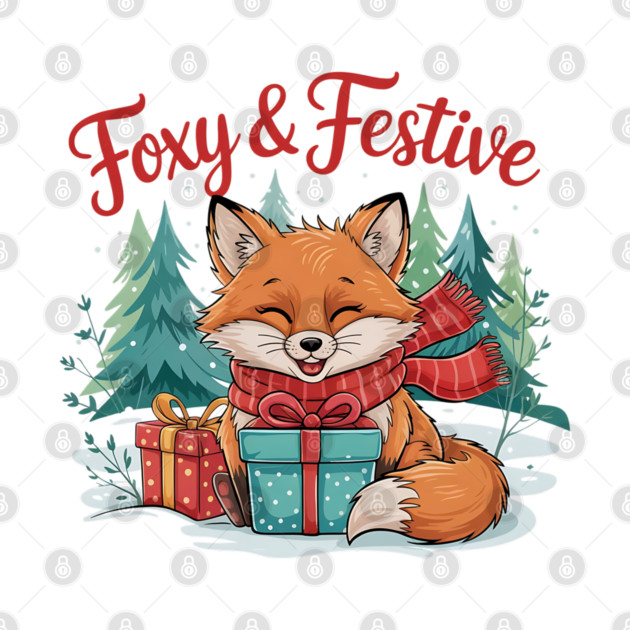 Foxy and Festive Christmas Fox Snow Wildlife Design by BirdsnStuff