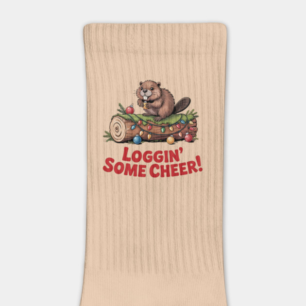 Loggin Some Cheer Christmas Beaver Animal Lover Design by BirdsnStuff