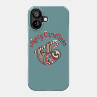 Merry Christmas Sweater Sloth Animal Celebration Design Phone Case