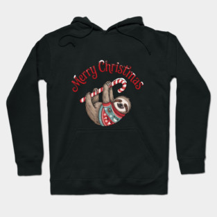 Merry Christmas Sweater Sloth Animal Celebration Design Hoodie