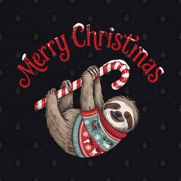 Merry Christmas Sweater Sloth Animal Celebration Design by BirdsnStuff
