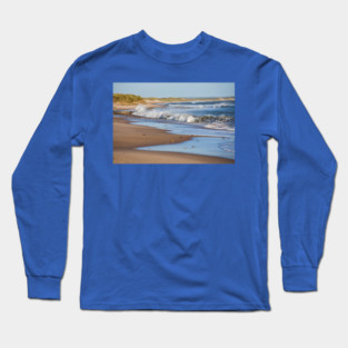 Blustery Day and Stormy Sea at Druridge Bay Long Sleeve T-Shirt