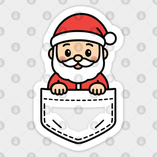 Funny Santa Pocket Pal Cute Santa Claus Christmas Holiday Sticker by Yesteeyear