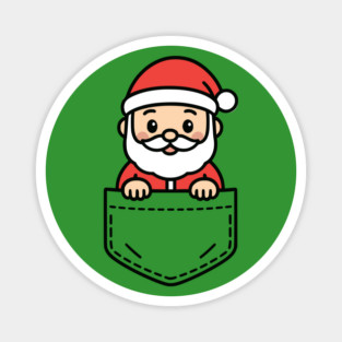 Funny Santa Pocket Pal Cute Santa Claus Christmas Holiday Magnet