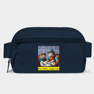 Purr More, Judge Less – Indigo Hmong Cat Wisdom Bag