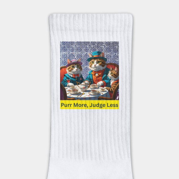 Purr More, Judge Less – Indigo Hmong Cat Wisdom by Pimcolle