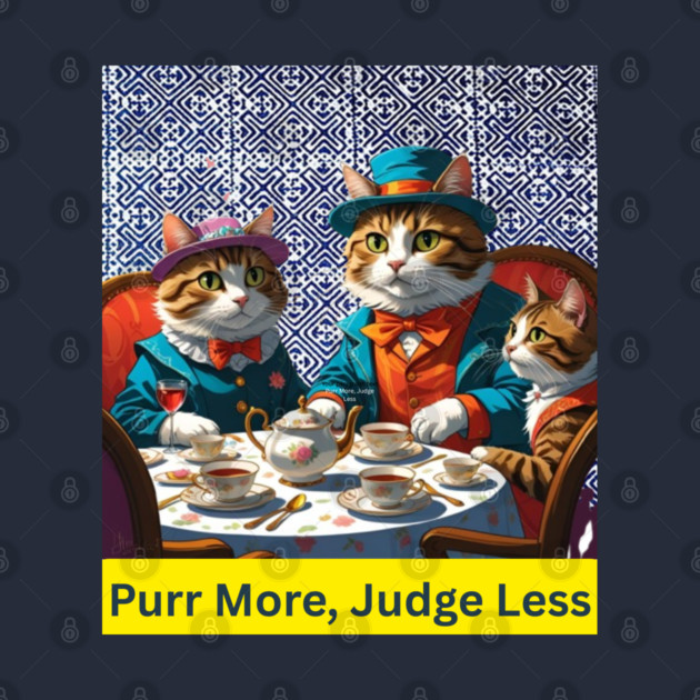 Purr More, Judge Less – Indigo Hmong Cat Wisdom by Pimcolle