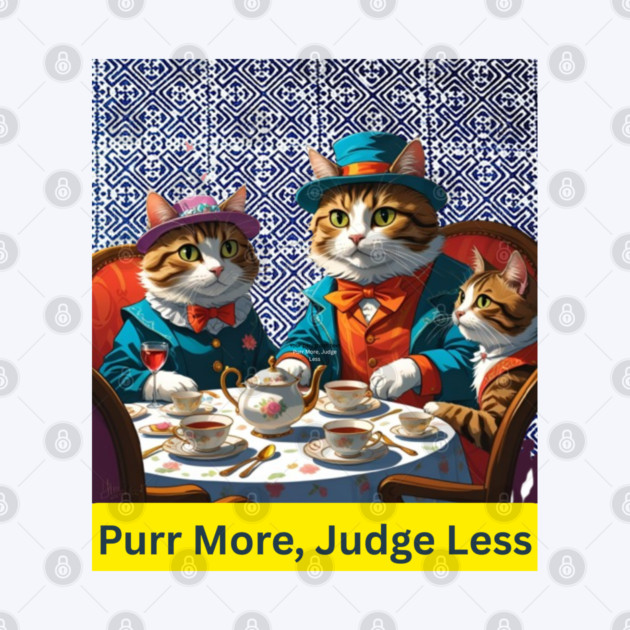 Purr More, Judge Less – Indigo Hmong Cat Wisdom by Pimcolle