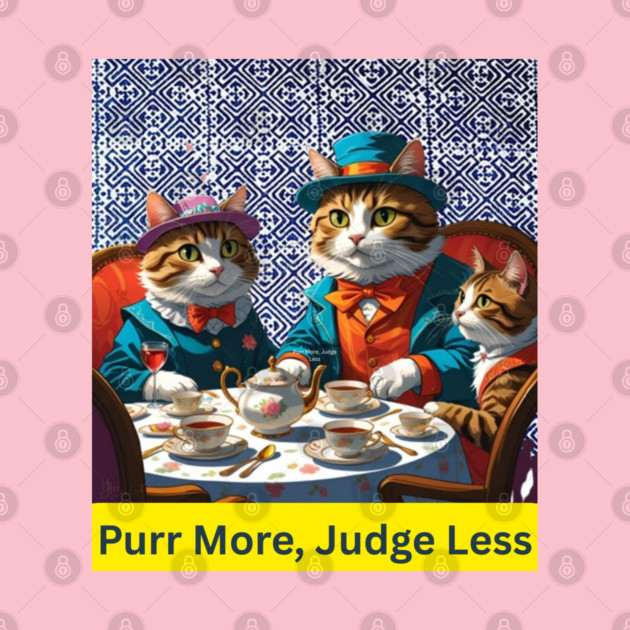 Purr More, Judge Less – Indigo Hmong Cat Wisdom by Pimcolle
