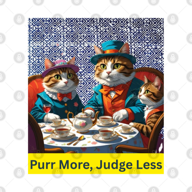 Purr More, Judge Less – Indigo Hmong Cat Wisdom by Pimcolle