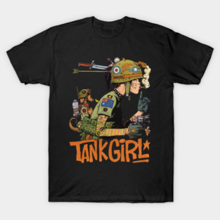 Tank Girl Comic Style Art with Retro Military Vibe T-Shirt