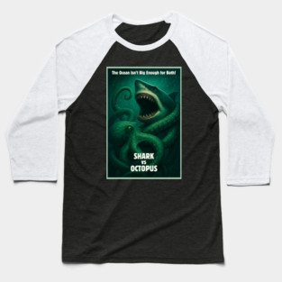 Shark vs Octopus - Deep Sea Creature Feature Baseball T-Shirt