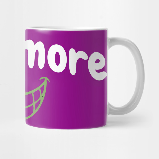 Smile More Cheshire Grin – Whimsical Smile Face with Creepy Grin, White Text Green Smile by DonWillisJrArt