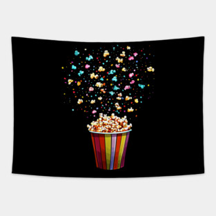 Colorful Popcorn with Confetti - Cinema Tapestry