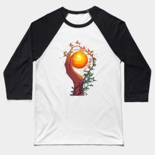 Mystical Hand with Glowing Orb Baseball T-Shirt