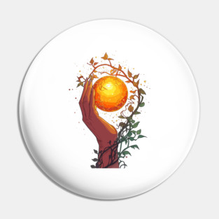 Mystical Hand with Glowing Orb Pin
