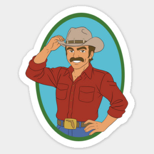 Cartoon Burt Reynolds Sticker