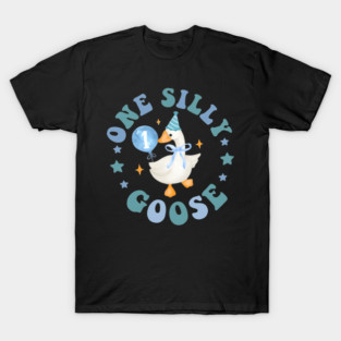 One Silly Goose First Birthday with Balloon T-Shirt