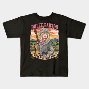 Dolly Parton Queen of Country Music Western Tee - Music Legend, Icon, Nashville, Fan Art, Gift Idea, Best For Her, Him, Women, Men, Kids, Girls, Lovers,  Retro, Vintage, Southern Charm, Concert, Tour, Festival, Nashville, Wear, Outfit, Kids T-Shirt
