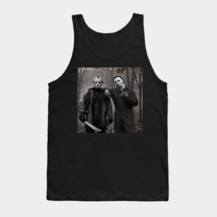 Jason Voorhes Michael Myers Shirt Funny Halloween Horror Movie Characters M4536 Tank Top