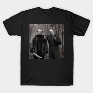 Jason Voorhes Michael Myers Shirt Funny Halloween Horror Movie Characters M4536 T-Shirt