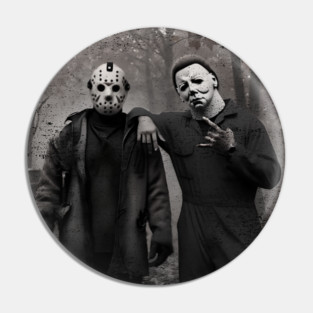 Jason Voorhes Michael Myers Shirt Funny Halloween Horror Movie Characters M4536 Pin
