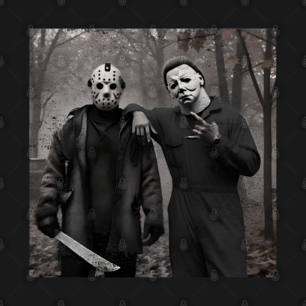 Jason Voorhes Michael Myers Shirt Funny Halloween Horror Movie Characters M4536 by threeraccons1trenchcoat